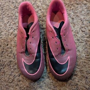 Nike Pink and Black Soccer Cleats Size 13c